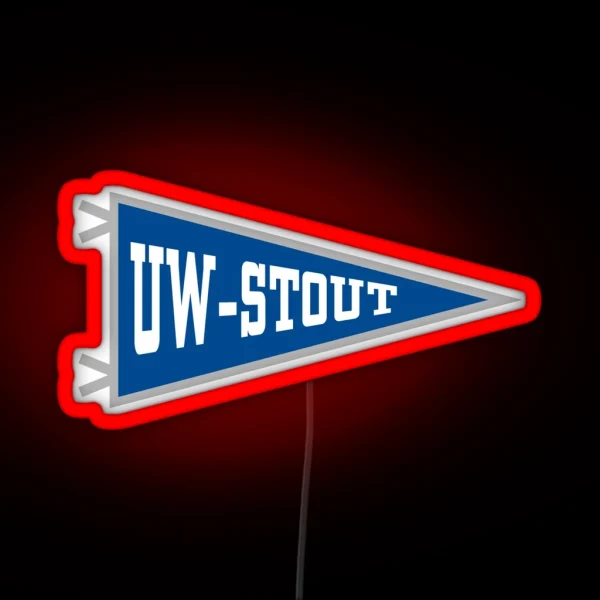 University Of Wisconsin Stout Flag Pennant RGB Neon Sign