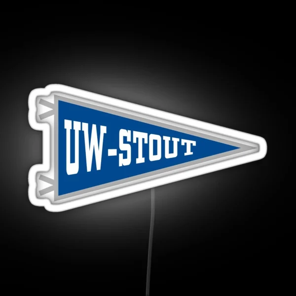 University Of Wisconsin Stout Flag Pennant RGB Neon Sign