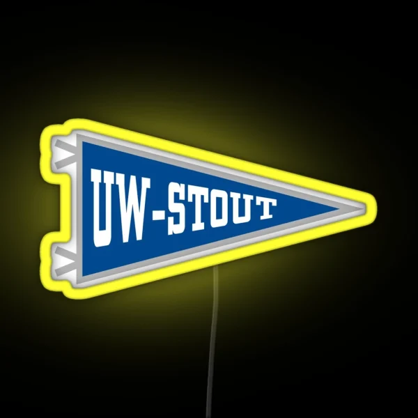 University Of Wisconsin Stout Flag Pennant RGB Neon Sign