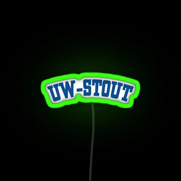 University Of Wisconsin Stout Varsity Text RGB Neon Sign