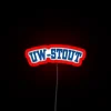 University of Wisconsin Stout varsity team logo color-changing neon display sign.