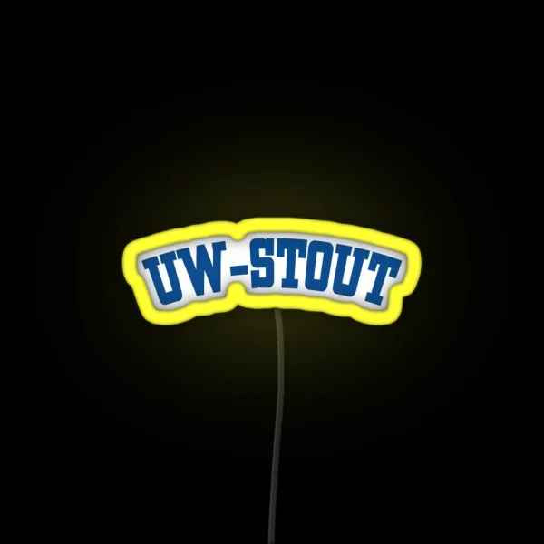 University Of Wisconsin Stout Varsity Text RGB Neon Sign