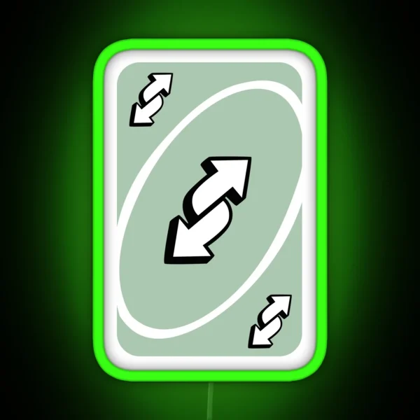 Uno Reverse Card Mint RGB Neon Sign