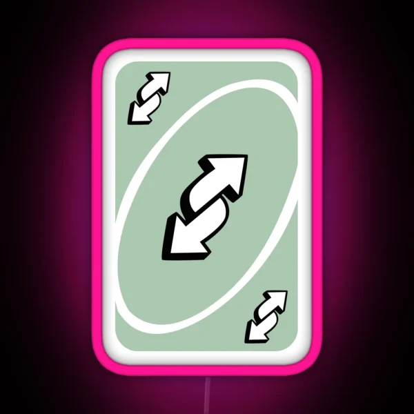 Uno Reverse Card Mint RGB Neon Sign