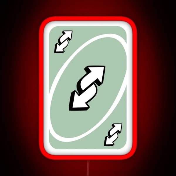 Uno Reverse Card Mint RGB Neon Sign