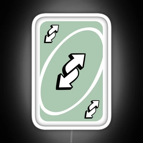 Uno Reverse Card Mint RGB Neon Sign