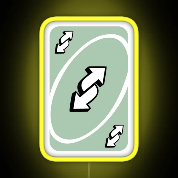 Uno Reverse Card Mint RGB Neon Sign