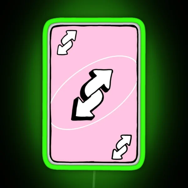 Uno Reverse Card Pastel Pink RGB Neon Sign