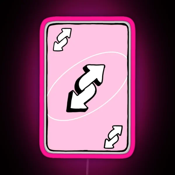 Uno Reverse Card Pastel Pink RGB Neon Sign