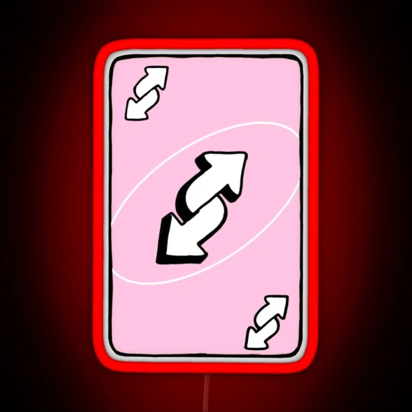 Uno Reverse Card Pastel Pink RGB Neon Sign