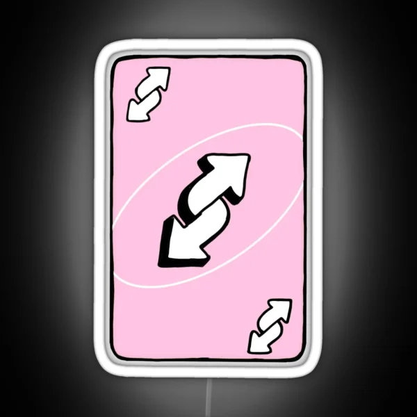 Uno Reverse Card Pastel Pink RGB Neon Sign