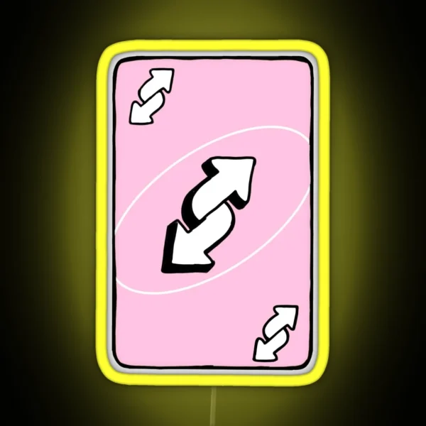 Uno Reverse Card Pastel Pink RGB Neon Sign