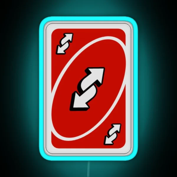 UNO Reverse Card Red RGB Neon Sign