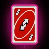 Dynamic Uno Reverse Card Illuminated Red Neon Sign in RGB Color