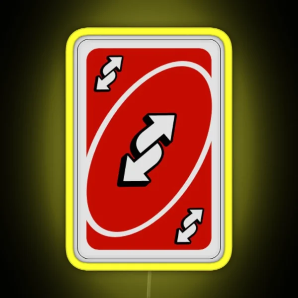 UNO Reverse Card Red RGB Neon Sign