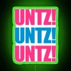 Vibrant RGB glow of edgy Untz rave quote neon decoration.