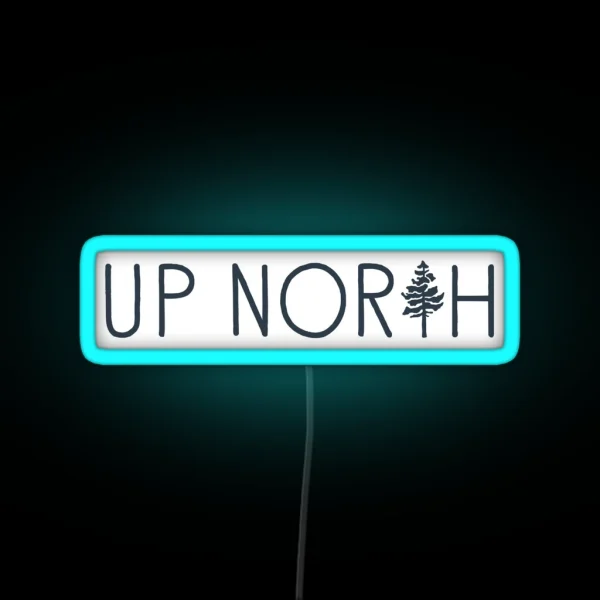 Up North Pine Tree RGB Neon Sign