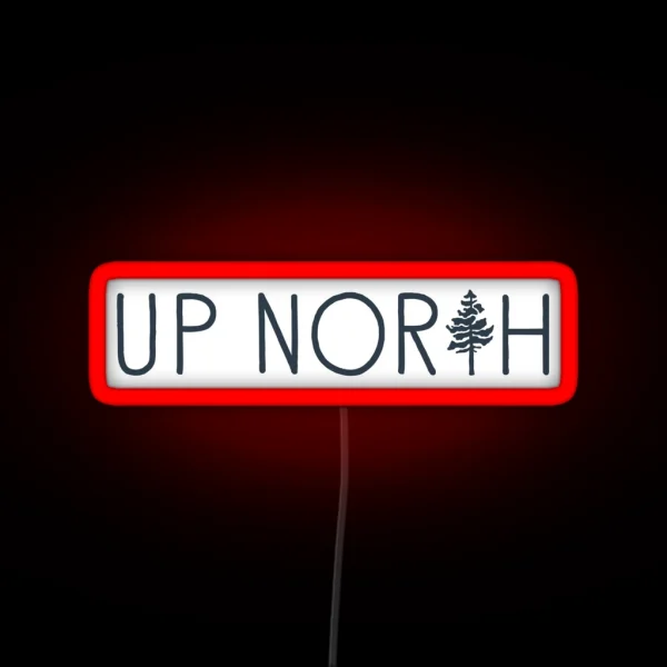 Up North Pine Tree RGB Neon Sign