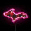 Upper Peninsula Michigan themed Yooper Plaid Flannel RGB neon art display.
