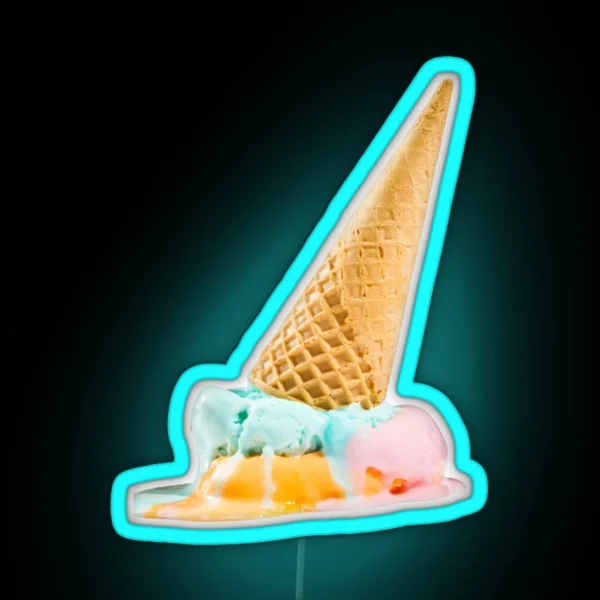 Upside Down Ice Cream Cone RGB Neon Sign