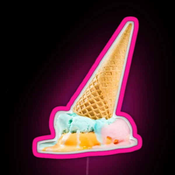 Upside Down Ice Cream Cone RGB Neon Sign