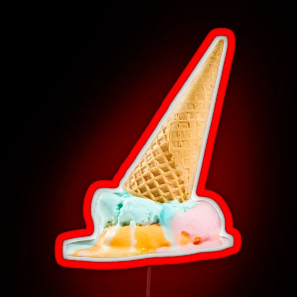 Upside Down Ice Cream Cone RGB Neon Sign