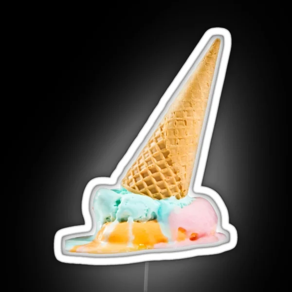 Upside Down Ice Cream Cone RGB Neon Sign
