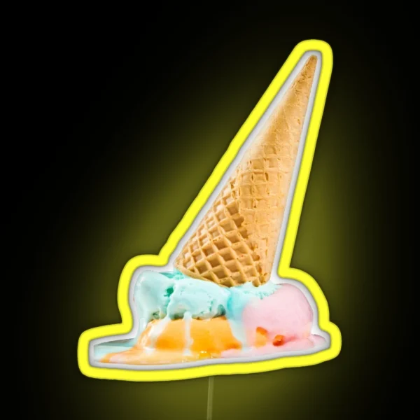 Upside Down Ice Cream Cone RGB Neon Sign