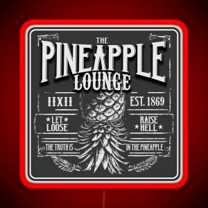 Upside Down Pineapple Rugged Lounge Dive Bar Design RGB Neon Sign