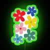 Vibrant rainbow-colored LED neon sign with customizable RGB lighting options.