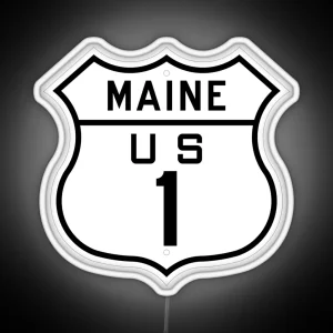 US Highway 1 Maine 1926 United States Highway Shield Sign RGB Neon Sign