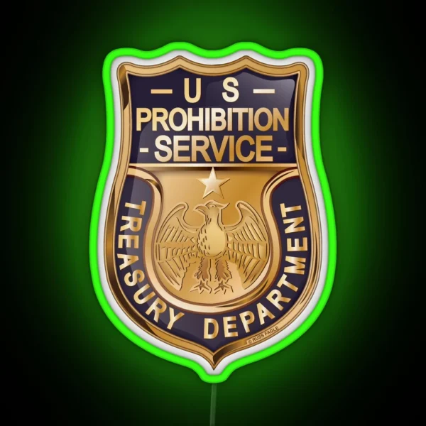 US Prohibition Service Badge RGB Neon Sign