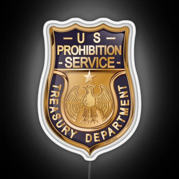 US Prohibition Service Badge RGB Neon Sign