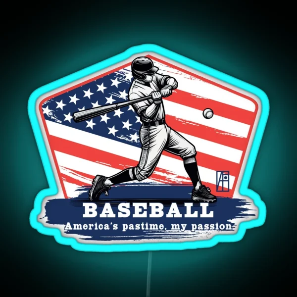 USA American BASEBALL Baseball America S RGB Neon Sign