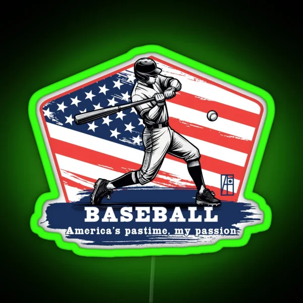 USA American BASEBALL Baseball America S RGB Neon Sign