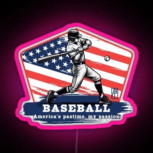 USA American BASEBALL Baseball America S RGB Neon Sign