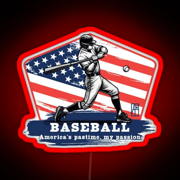 USA American BASEBALL Baseball America S RGB Neon Sign