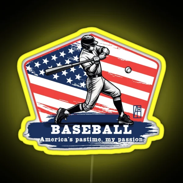USA American BASEBALL Baseball America S RGB Neon Sign
