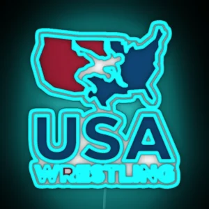 USA Wrestling Logo RGB Neon Sign