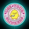 RGB Neon Sign: Humorous Warning Reminder with Colorful Illuminated Design