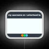Username Displayed on a Customizable RGB Neon Letterboxd Name Tag