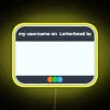 Personalized RGB neon sign with customizable username on metal frame