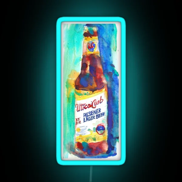 UTICA CLUB BEER Print From Original Watercolor RGB Neon Sign