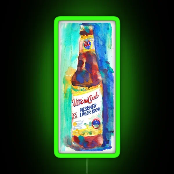 UTICA CLUB BEER Print From Original Watercolor RGB Neon Sign