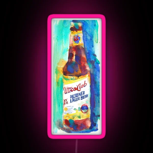 UTICA CLUB BEER Print From Original Watercolor RGB Neon Sign