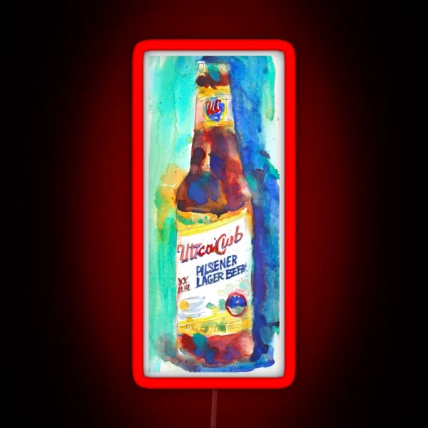 UTICA CLUB BEER Print From Original Watercolor RGB Neon Sign