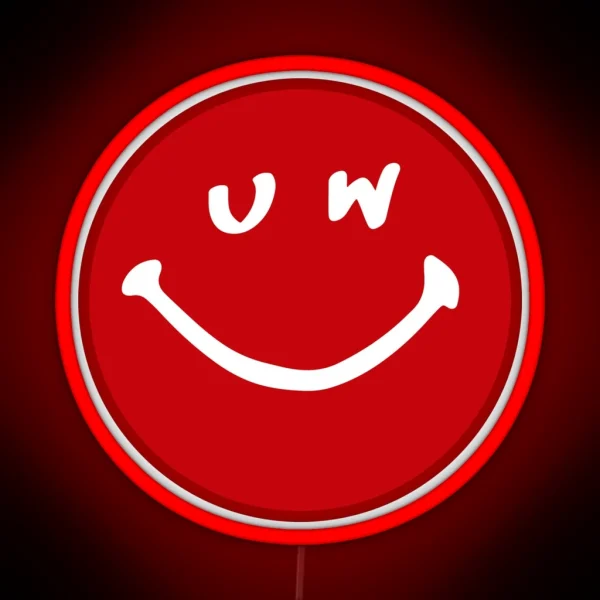 UW Smiley Face RGB Neon Sign