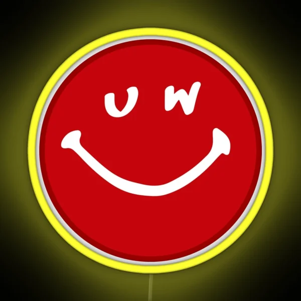 UW Smiley Face RGB Neon Sign