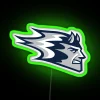 UW Stout university logo and mascot Blue Devils neon signage