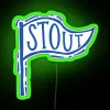 Stout University spirit in vibrant RGB LED neon light decoration.
